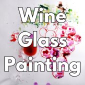 wine glass and painting