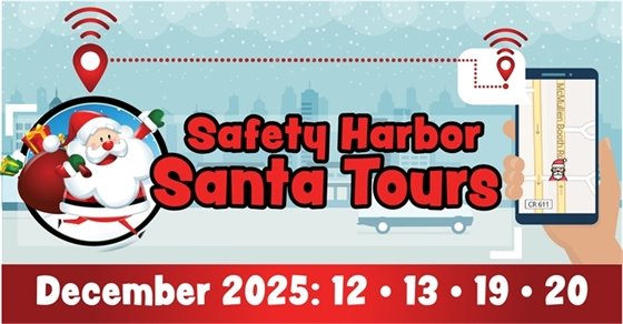Safety Harbor Santa Tours on December 12, 13, 19, and 20.